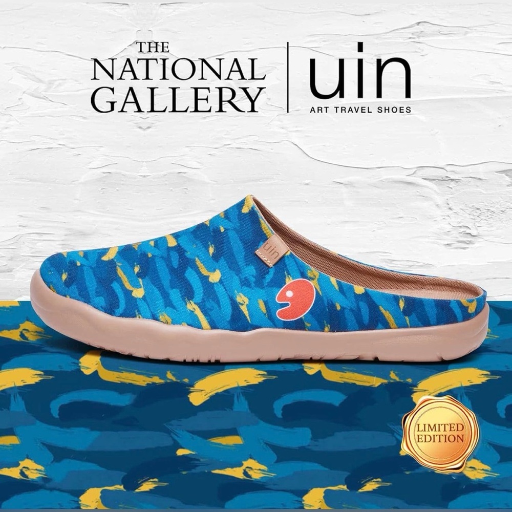 NWT UIN MEN’s Slipper/VanGogh Wheatfield with Cypresses RecreationV1/US10